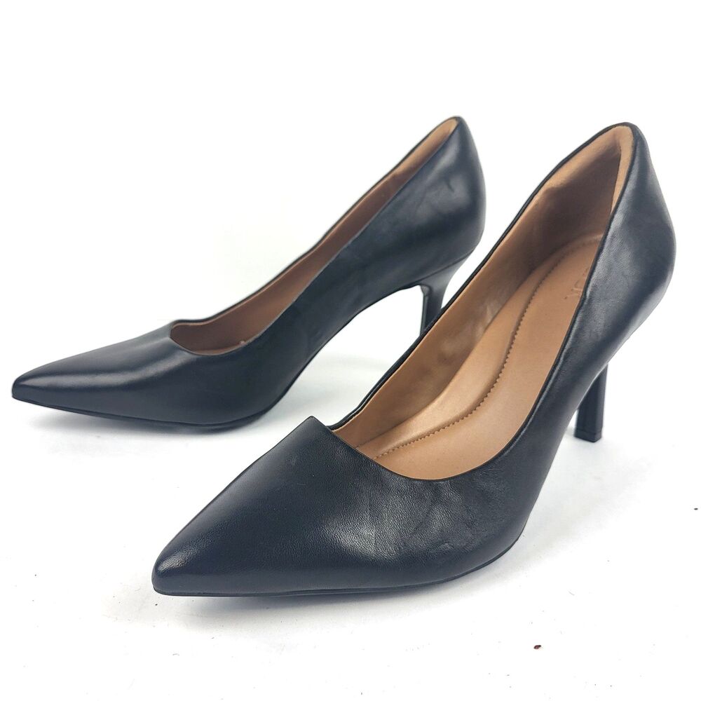 Nordstrom Rack Women's Paige Black Leather Pump Classic Size 11M